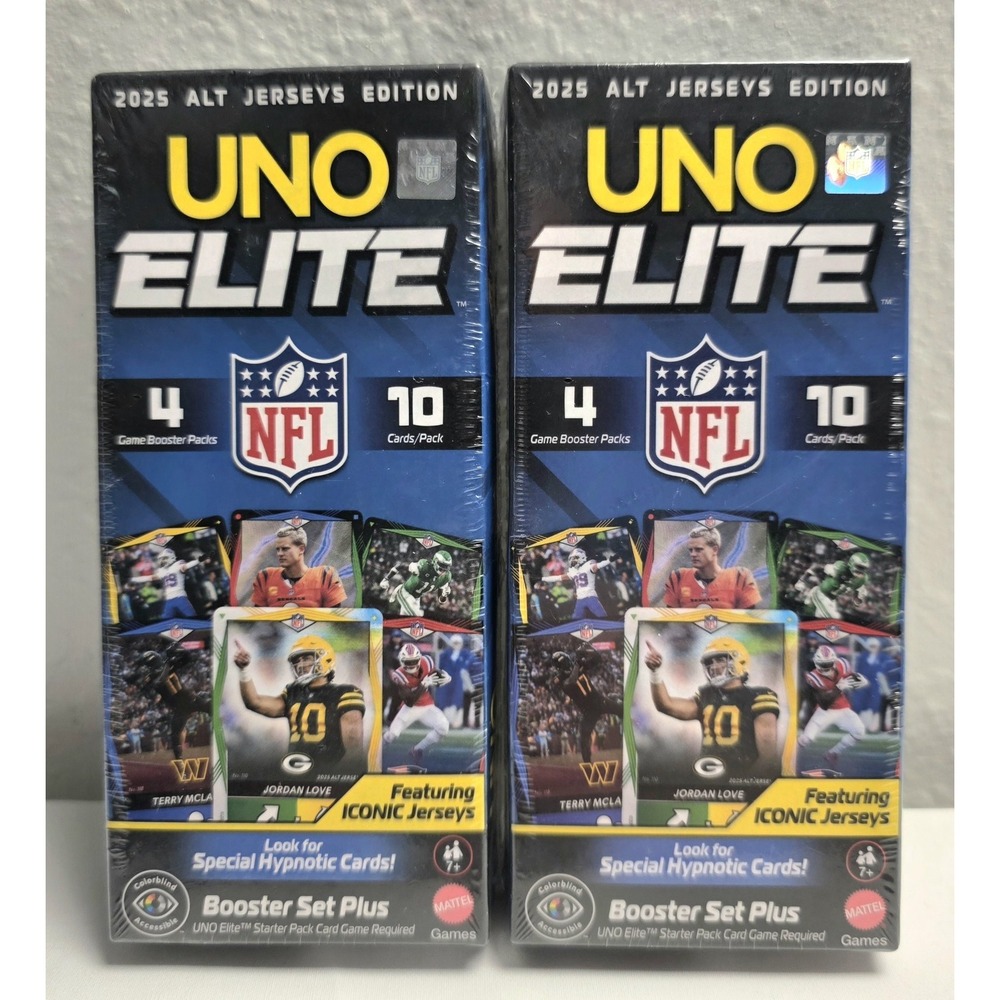 UNO ELITE NFL 2025 ALT JERSEYS EDITION Booster Set Lot of 2